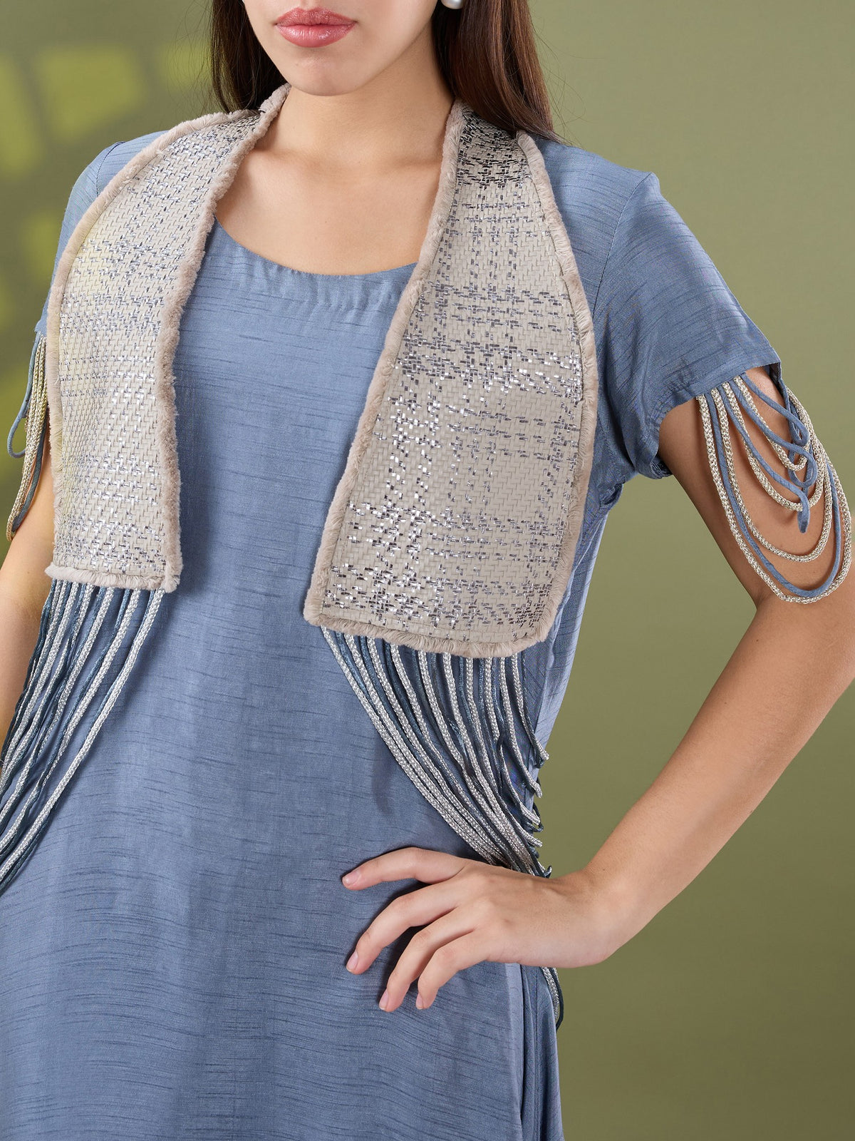 Nea fringe jacket set