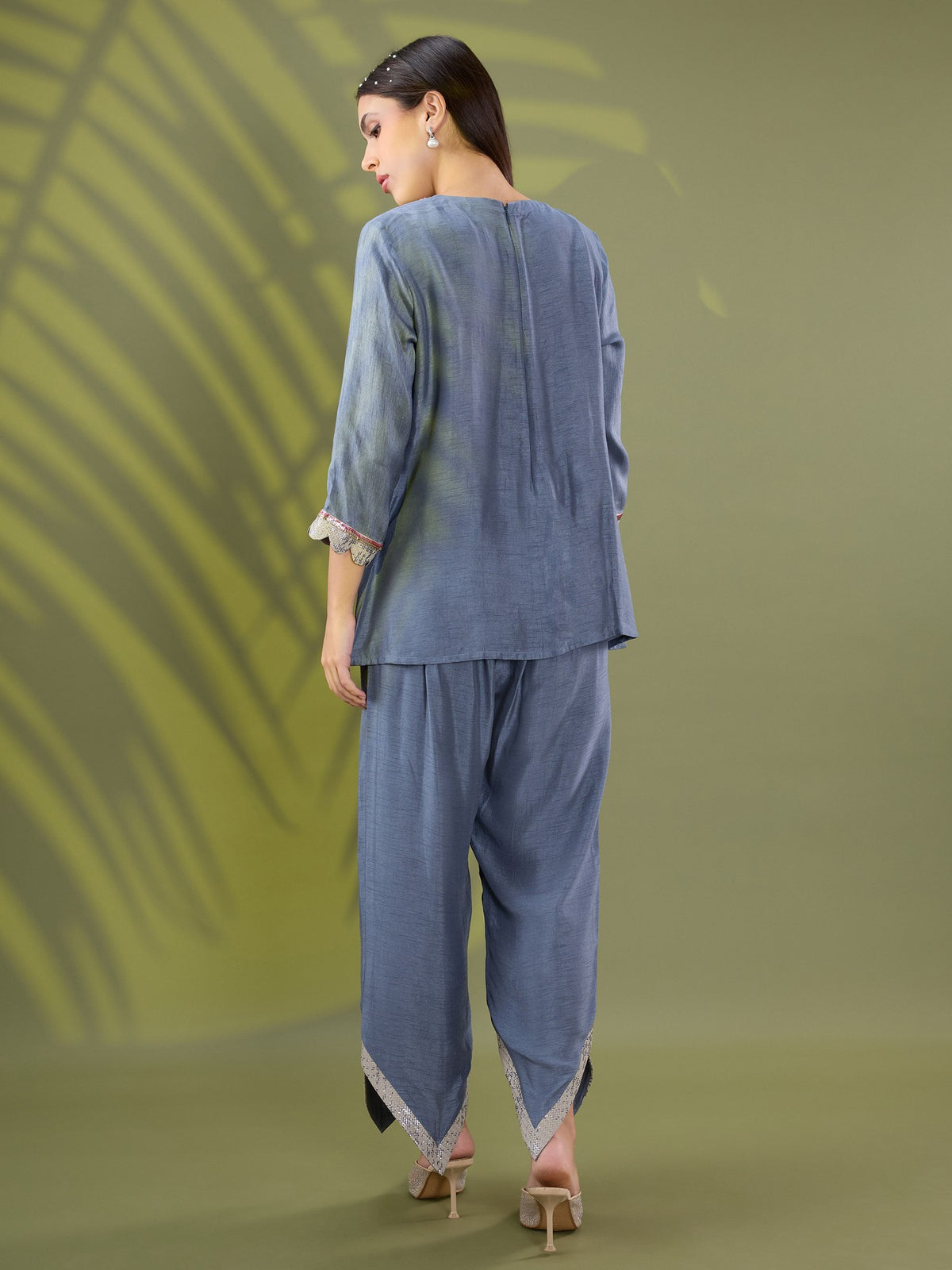 Nea silver drape kurta set