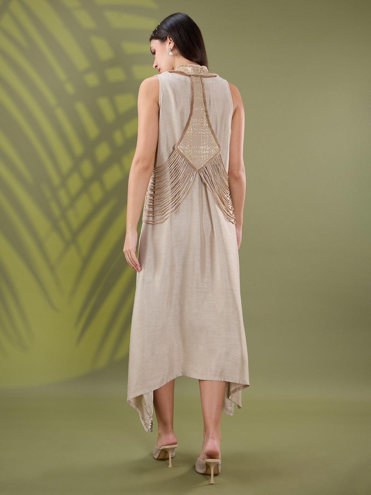 Nea leather dress set beige