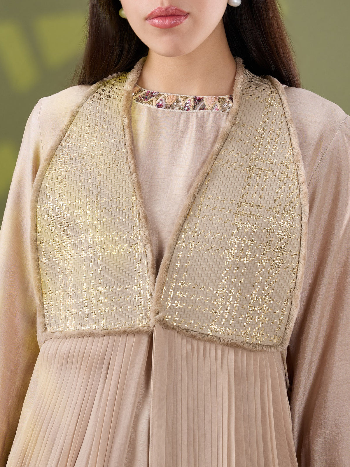 Nea gold drape kurta set