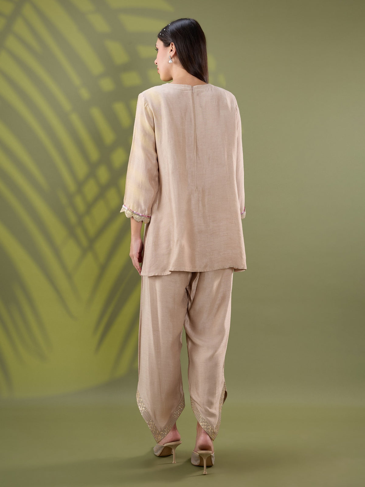 Nea gold drape kurta set