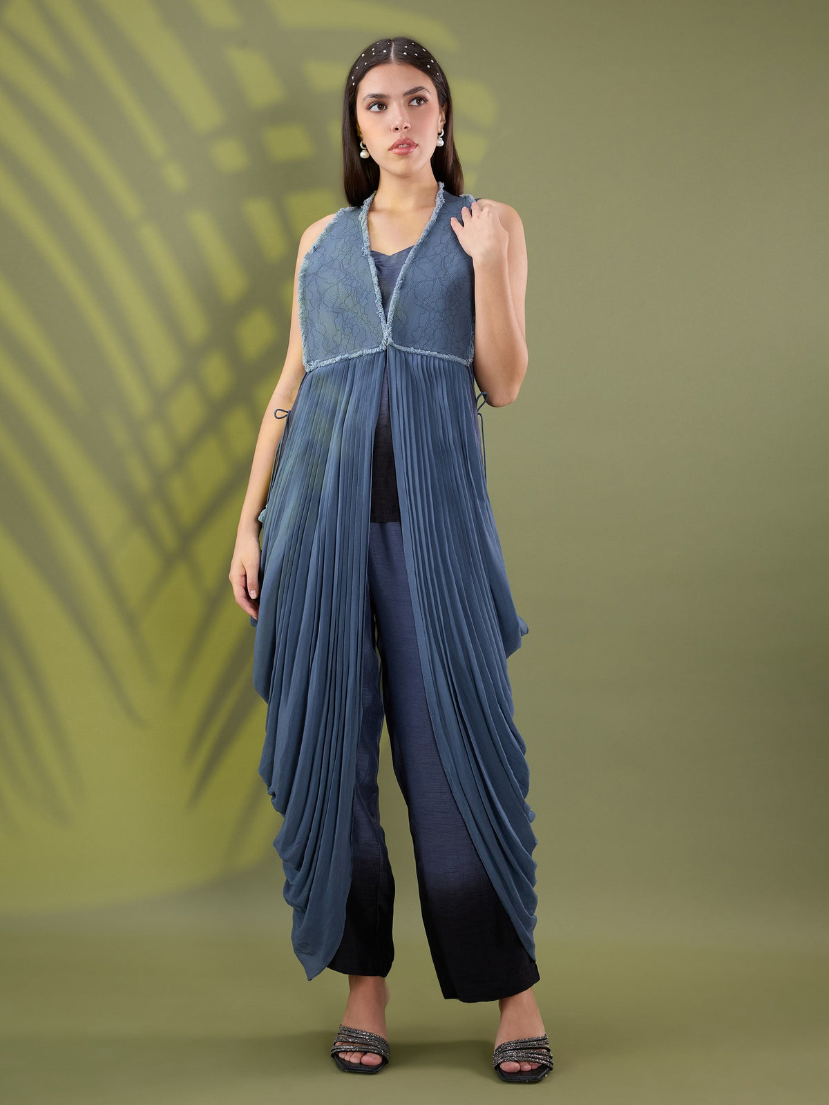 Nea leather drape coord set