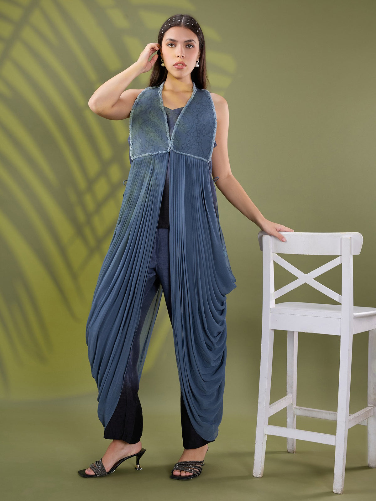 Nea leather drape coord set