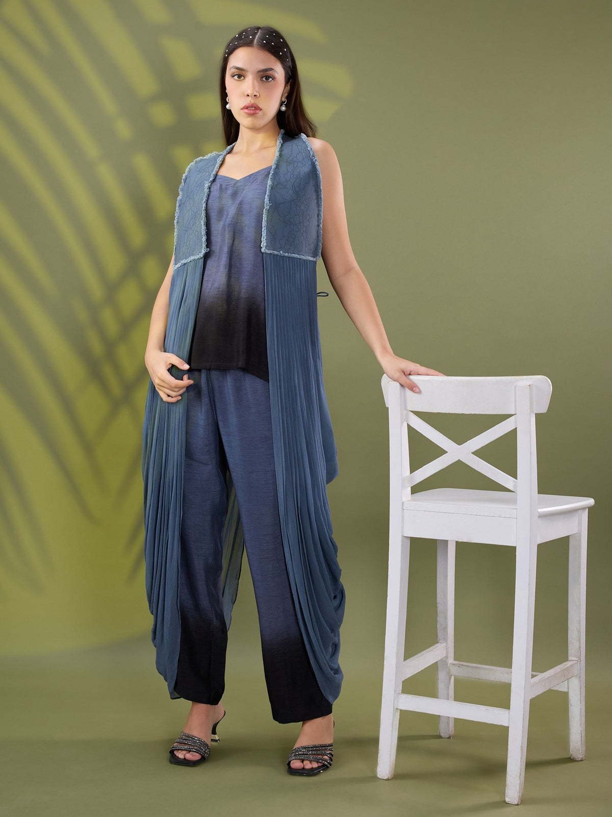 Nea leather drape coord set
