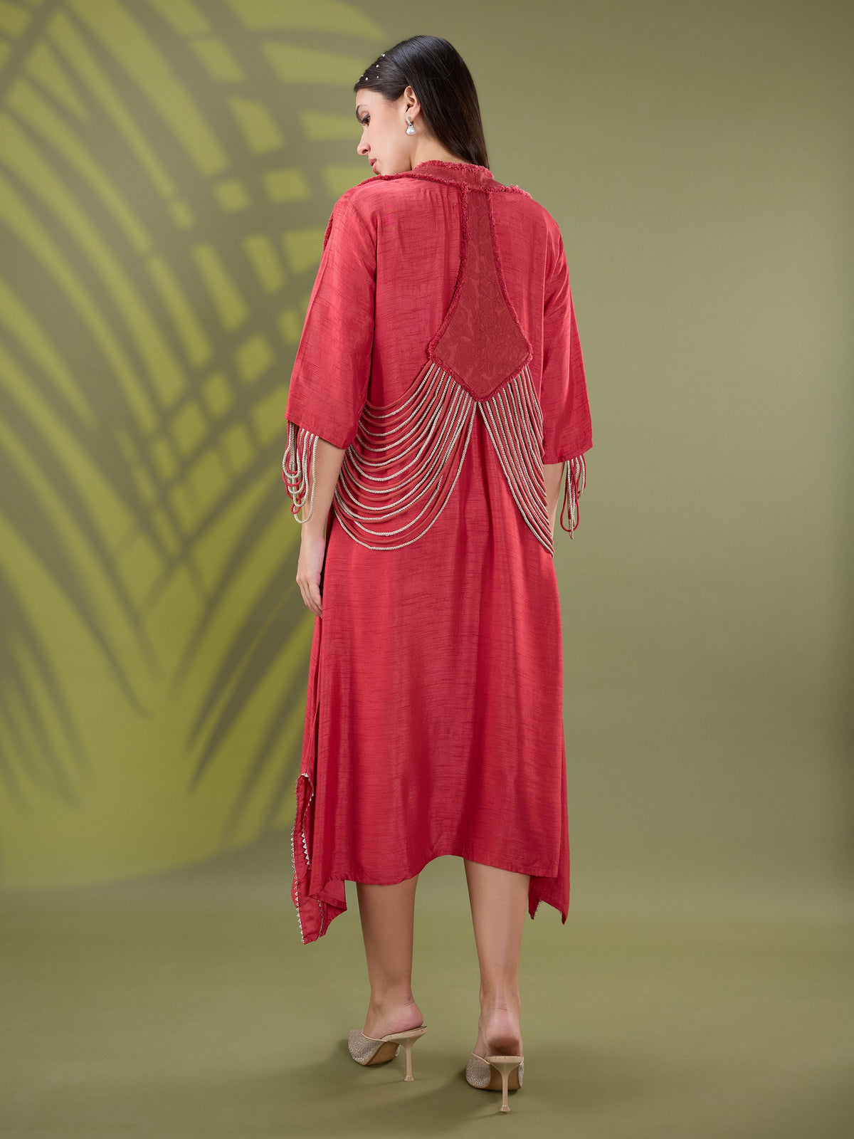Nea leather dress set Red