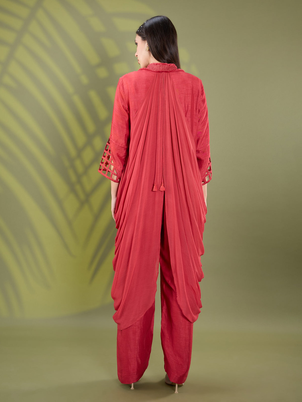Nea red jumpsuit set