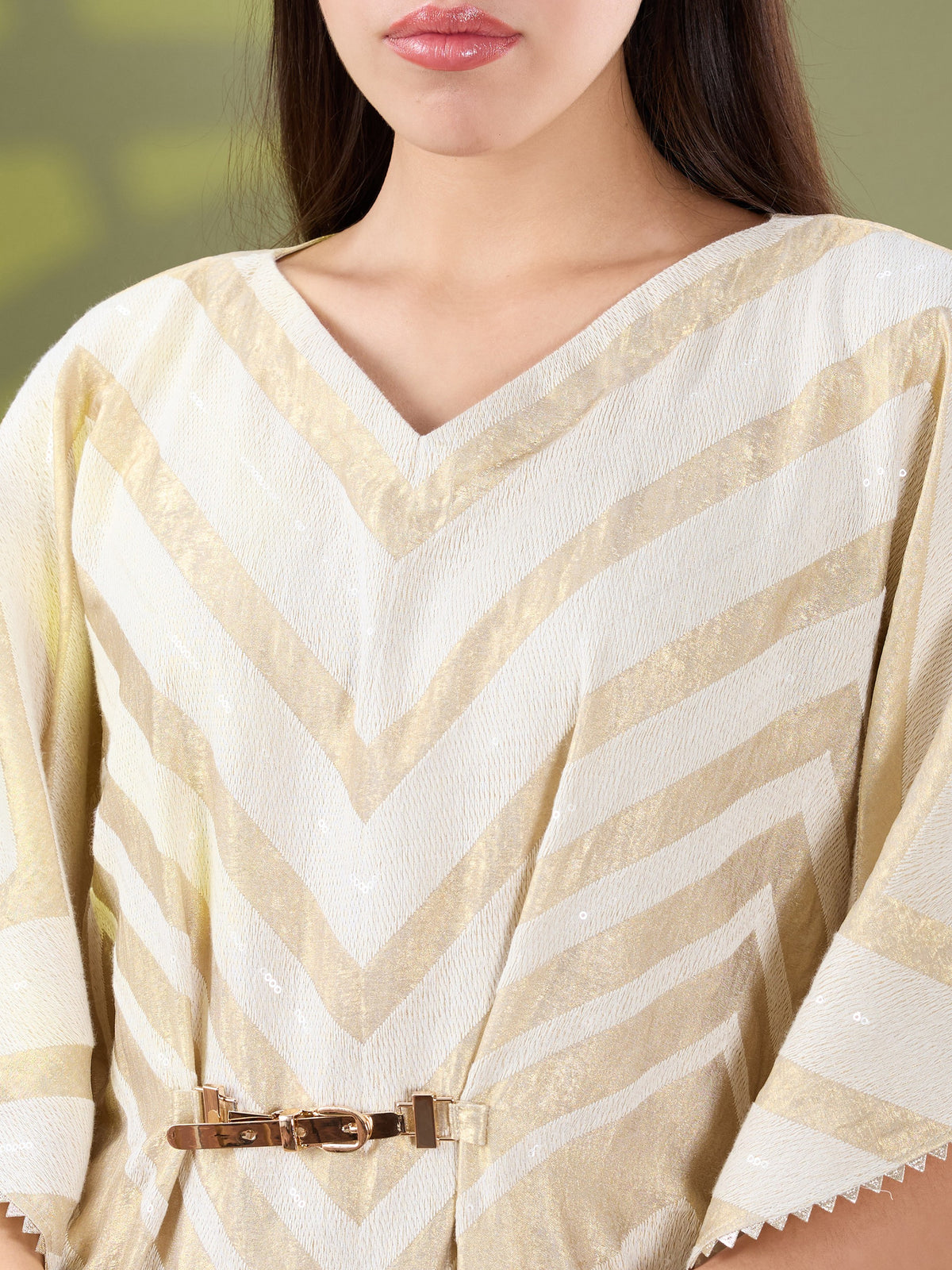 Mehr gold embroidered long kaftan dress