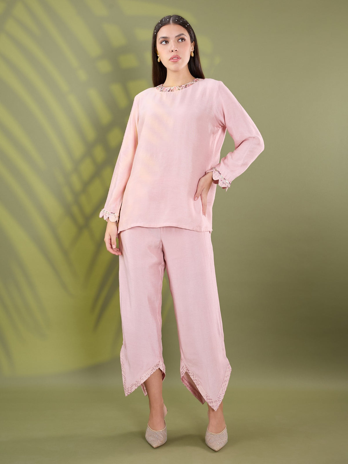 Nea pink drape drape kurta set