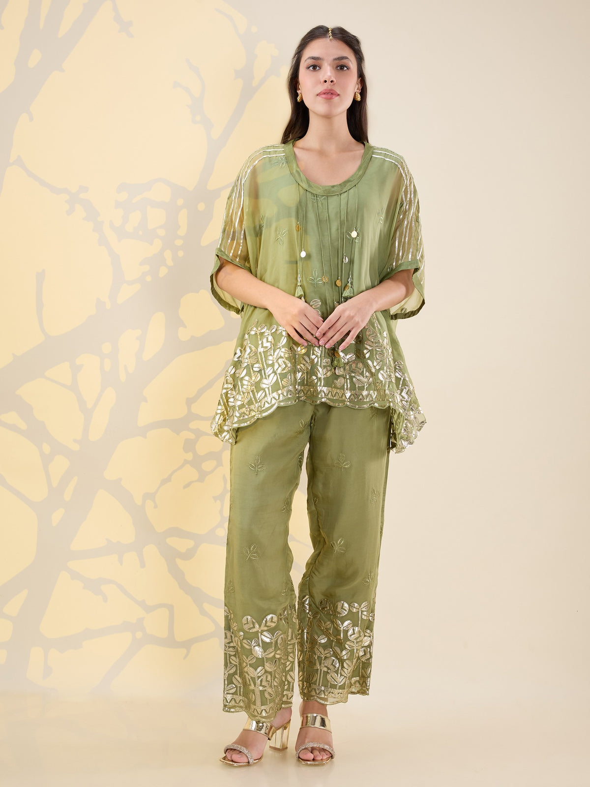 Noor green kaftan coords