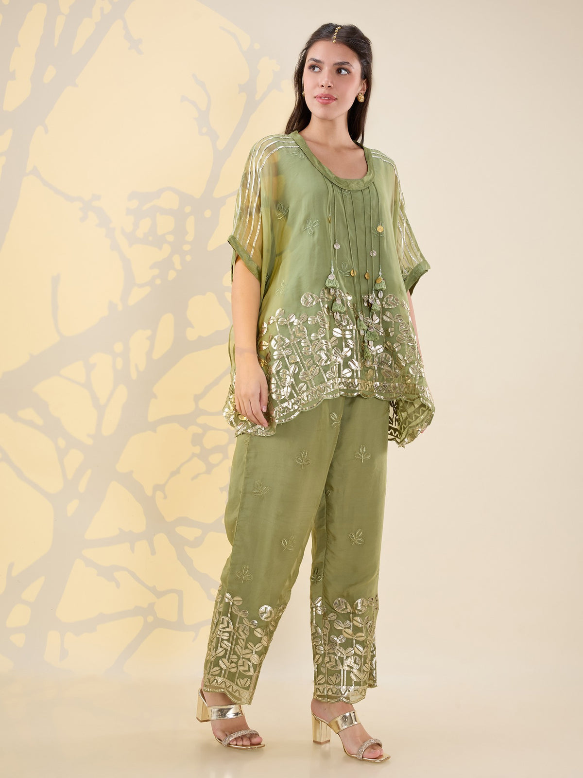Noor green kaftan coords