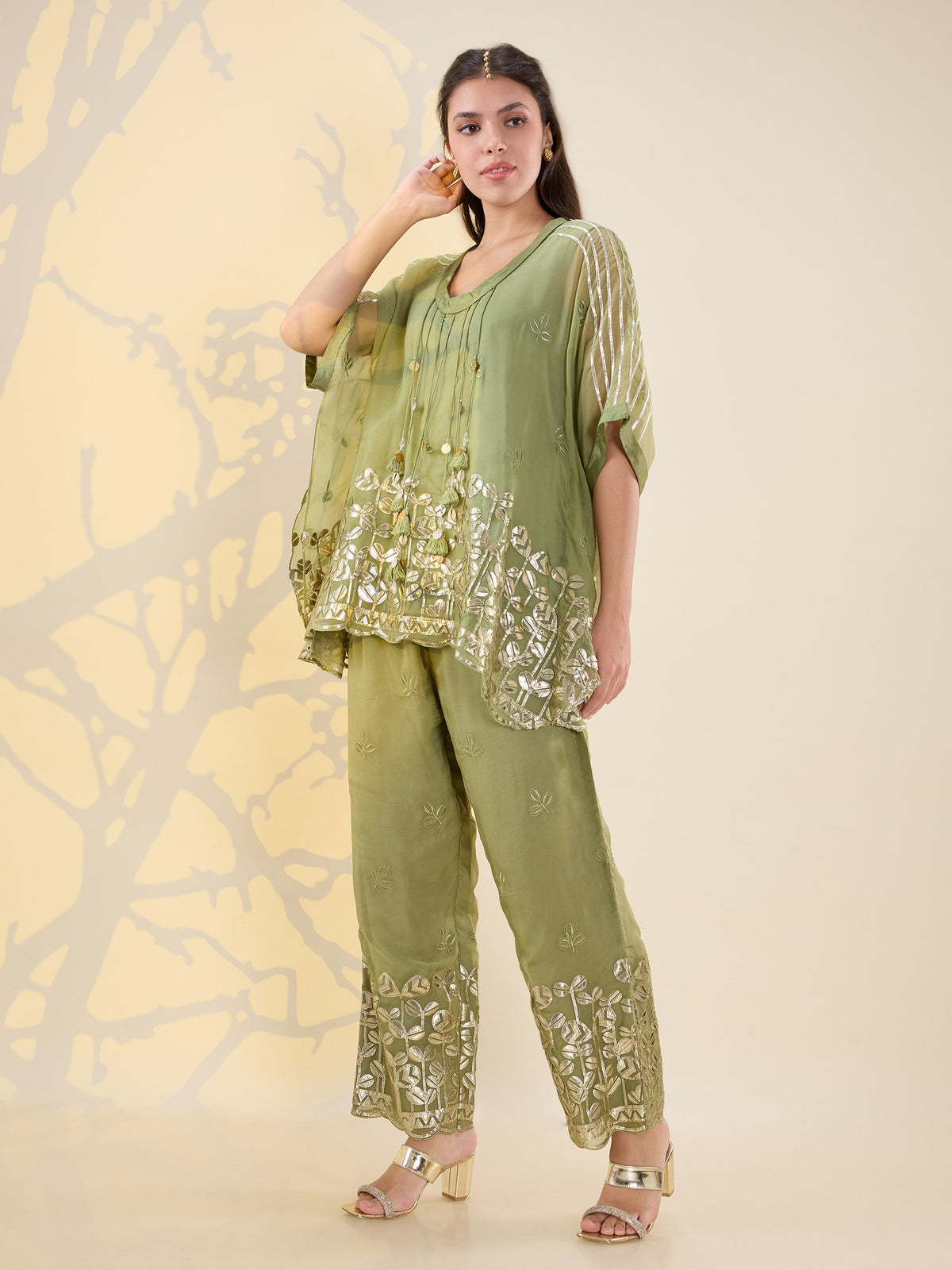 Noor green kaftan coords