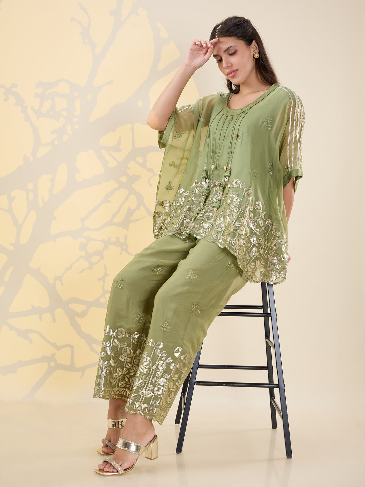 Noor green kaftan coords