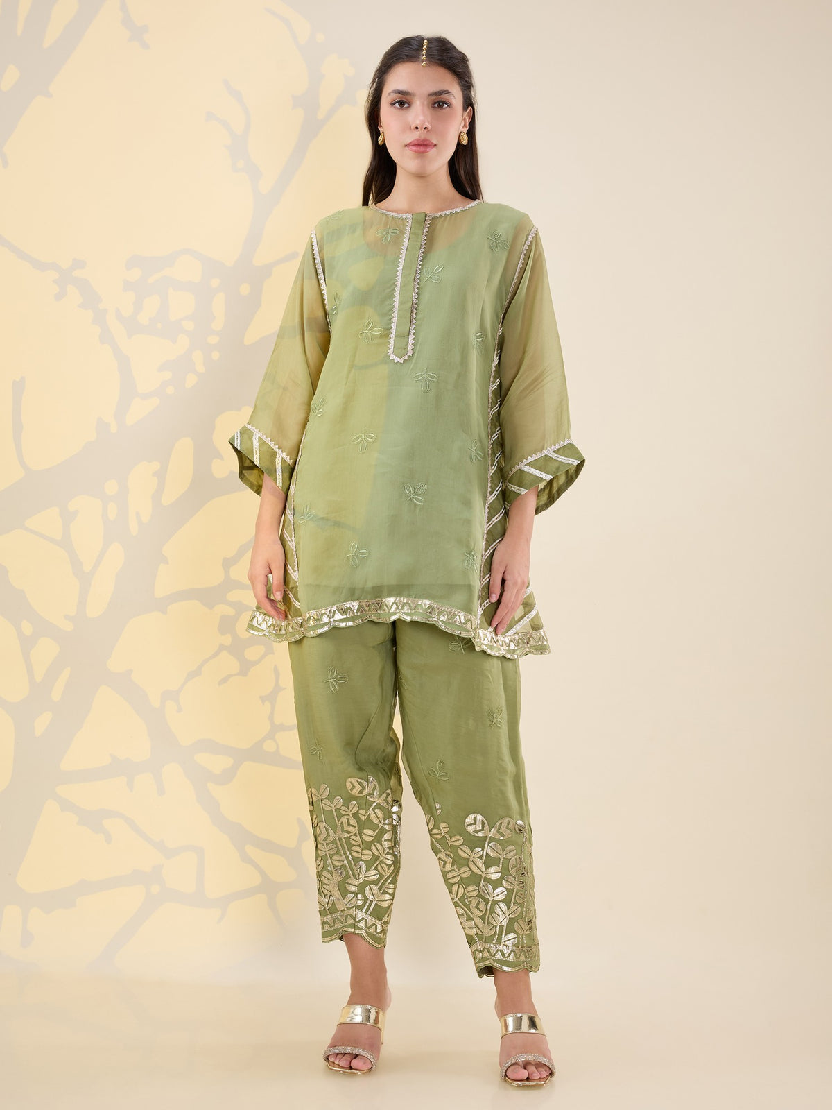 Noor green Pakistani set