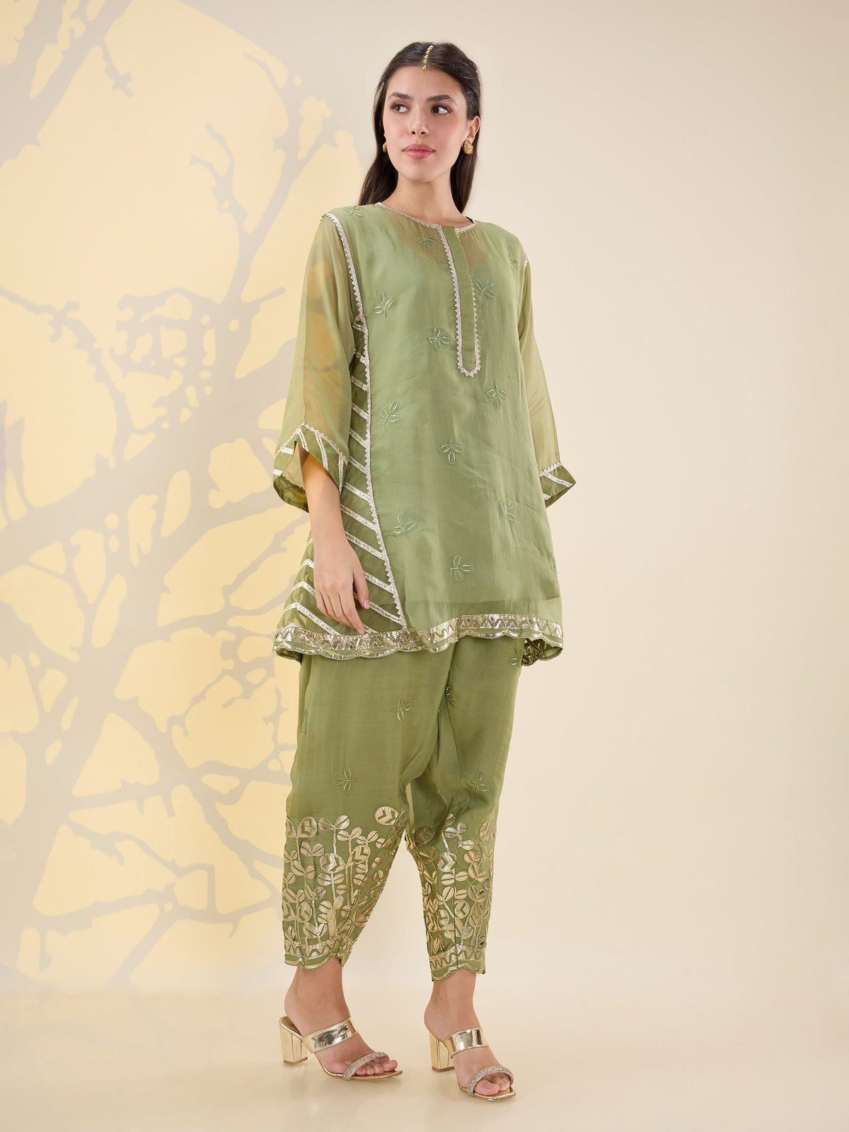 Noor green Pakistani set