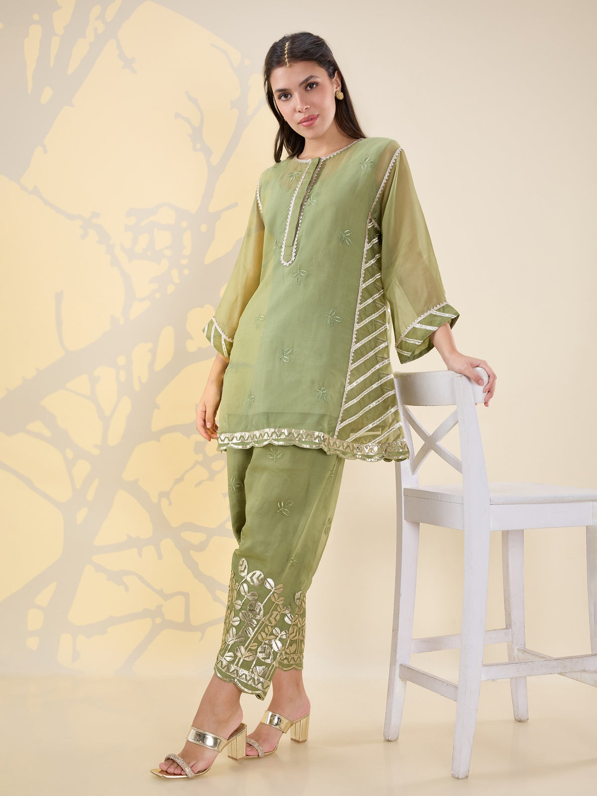 Noor green Pakistani set