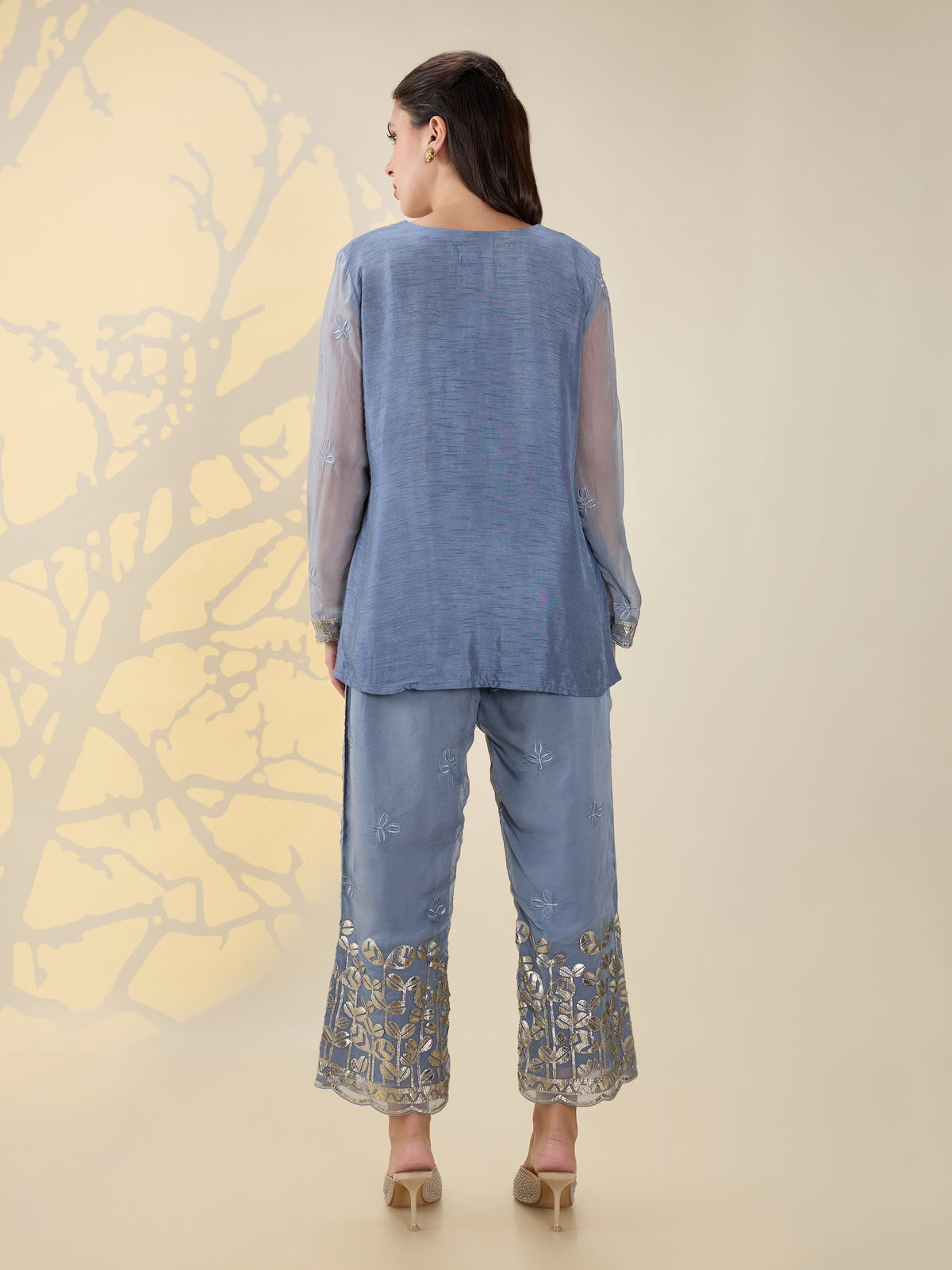 Noor grey drape kurta set