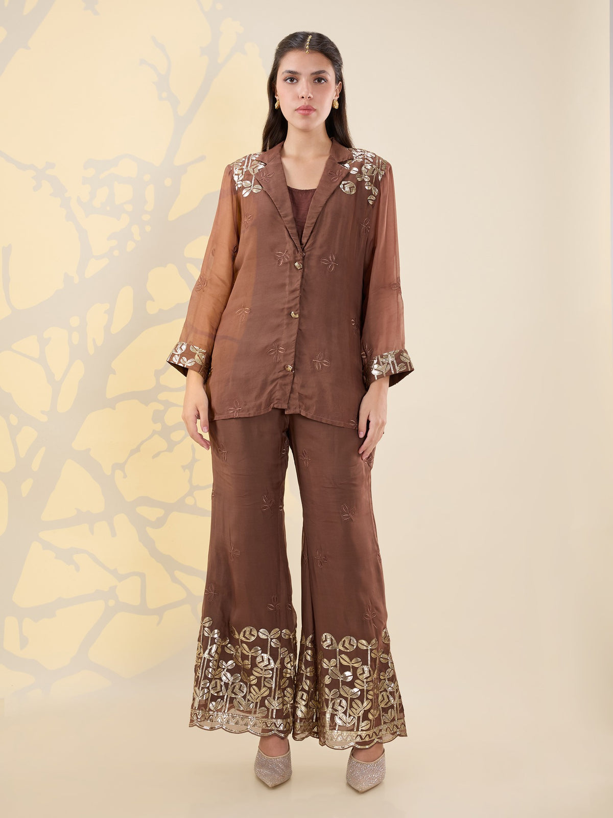 Noor brown jacket coords