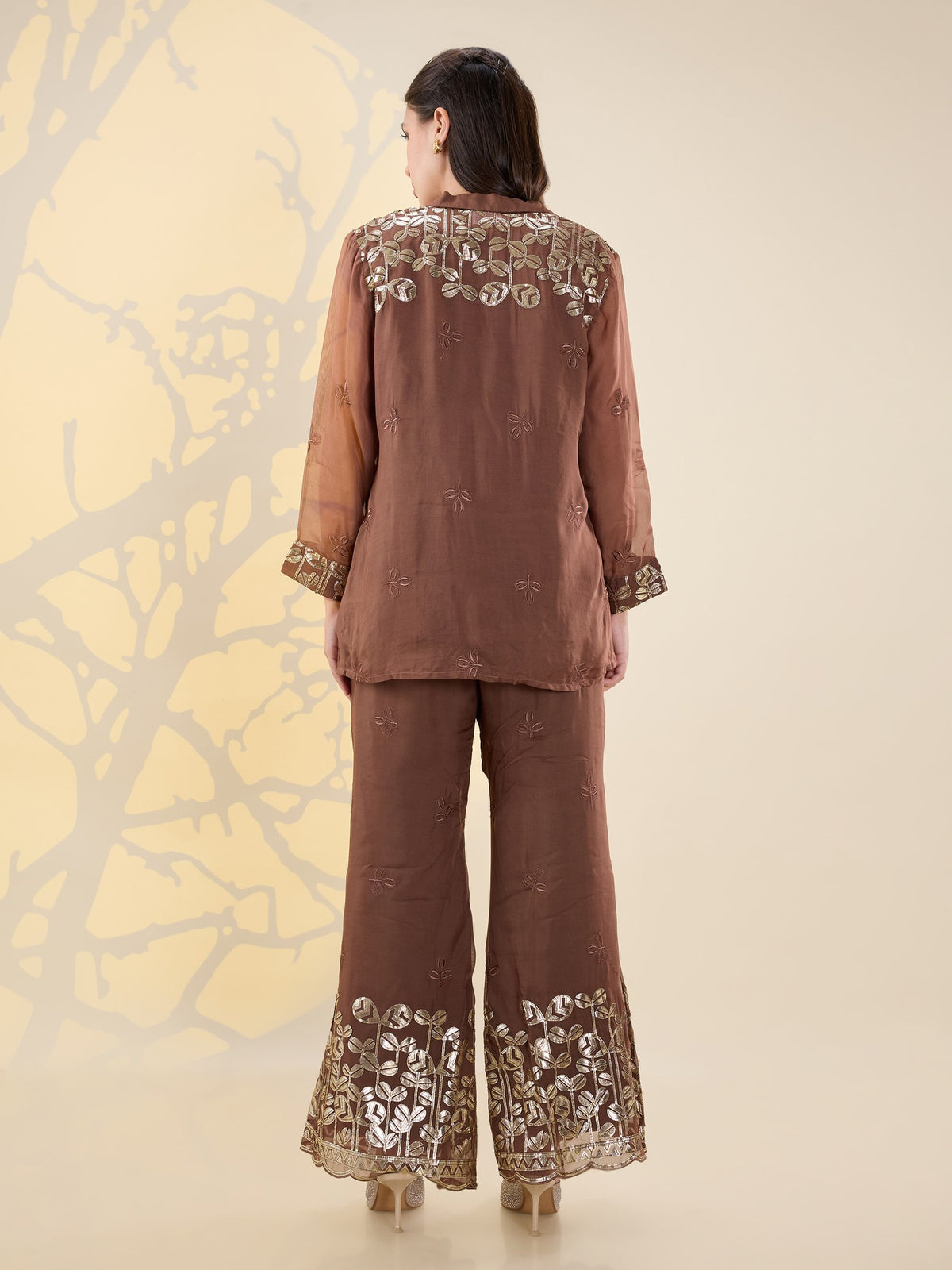 Noor brown jacket coords
