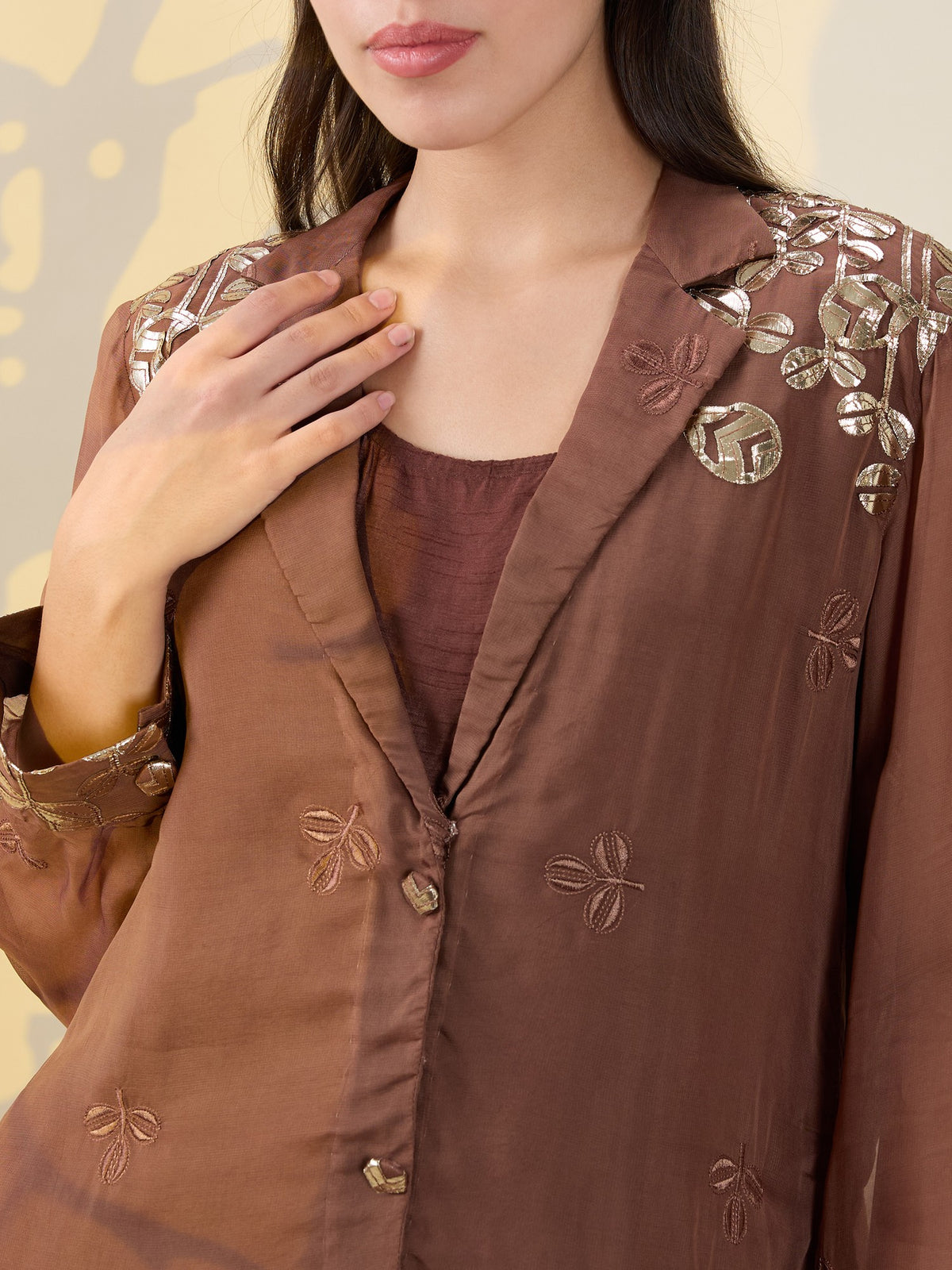 Noor brown jacket coords