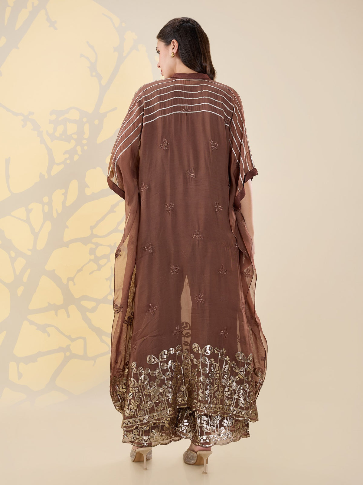 Noor brown kaftan set