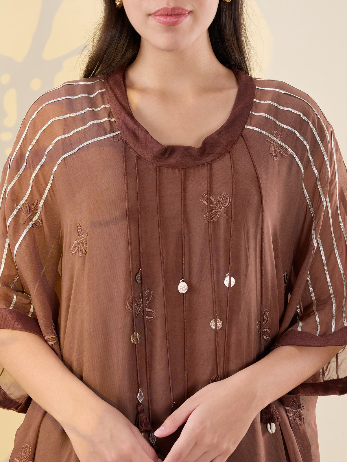 Noor brown kaftan set