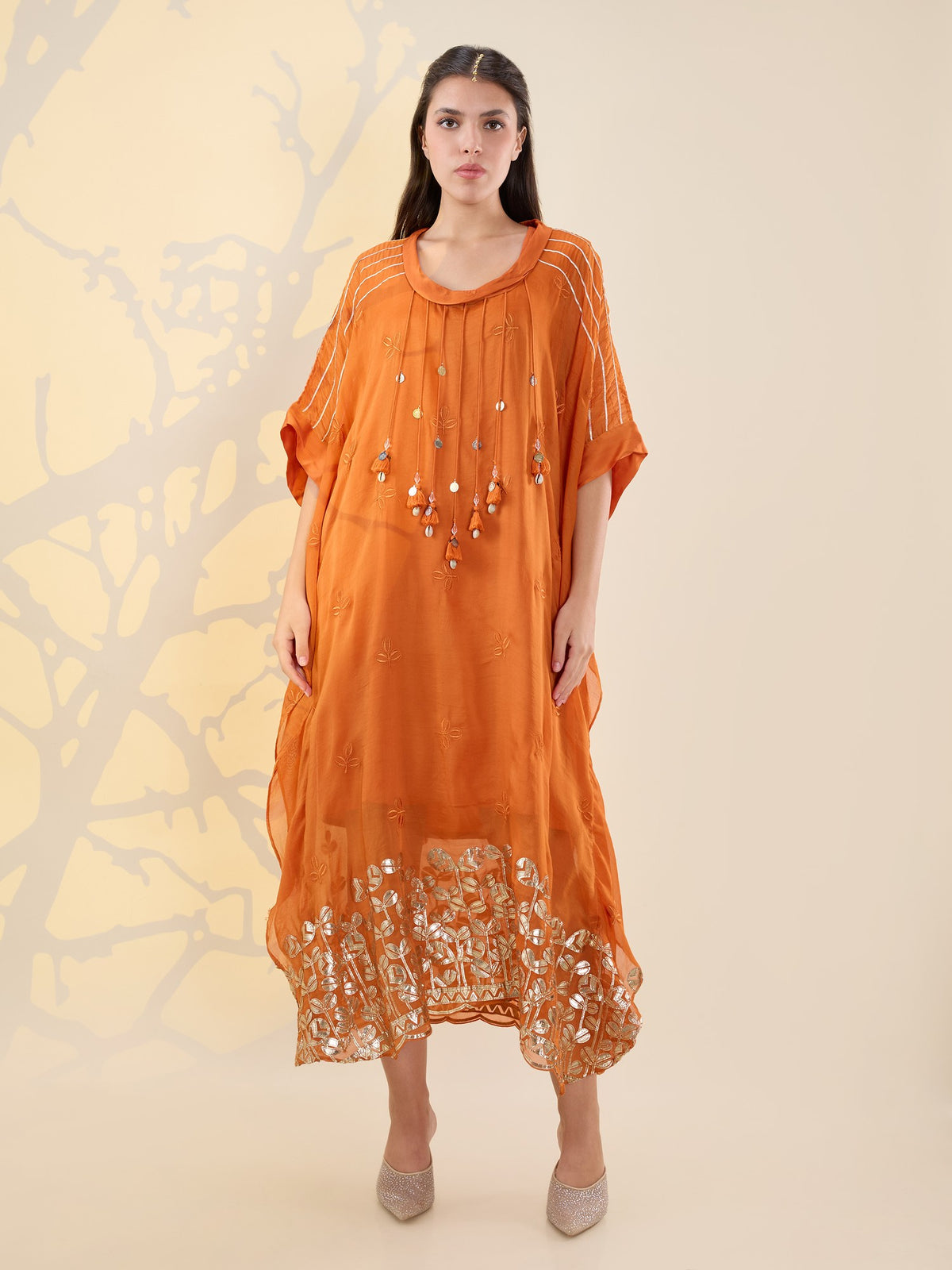 Noor rust orange kaftan