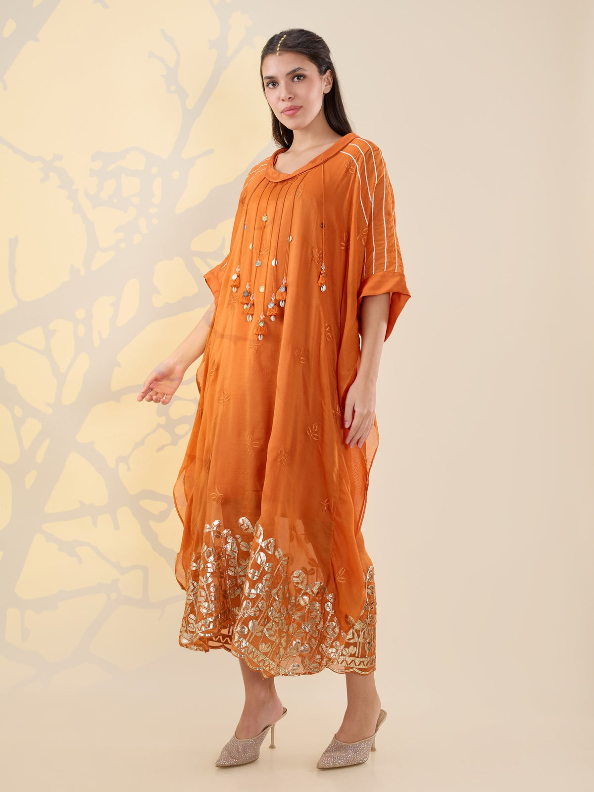 Noor rust orange kaftan