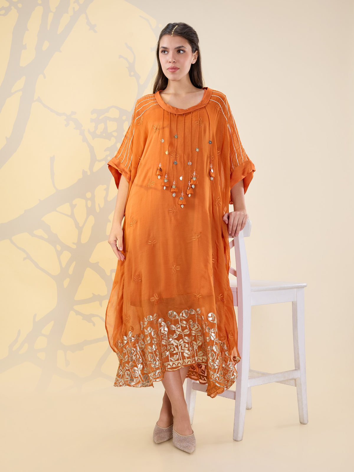 Noor rust orange kaftan