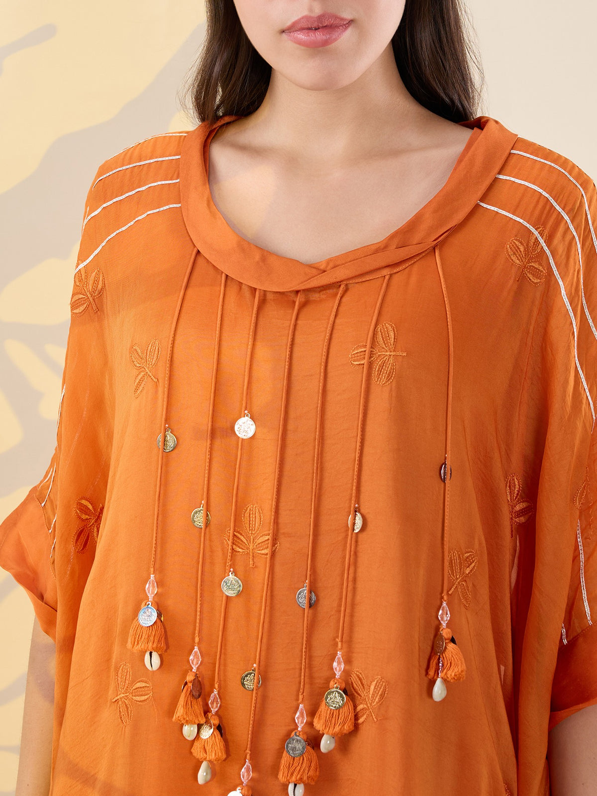 Noor rust orange kaftan