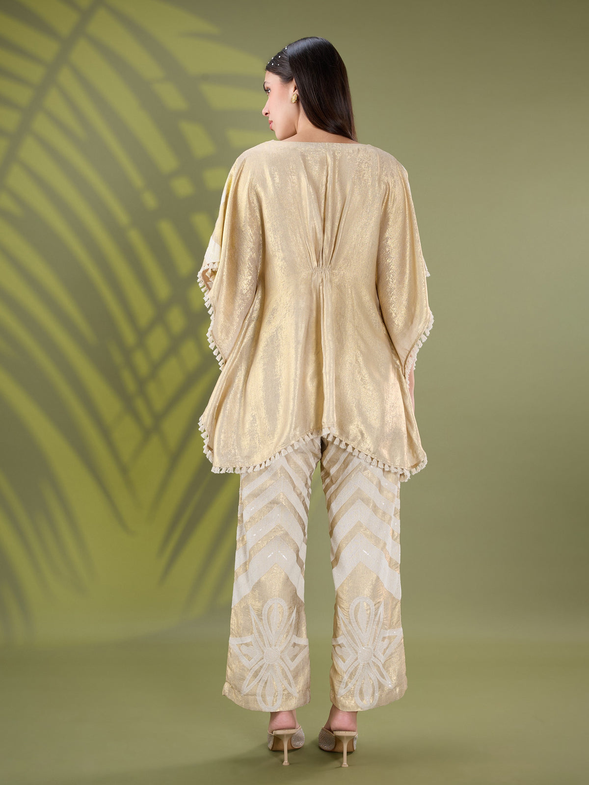 Mehr striped embroidered coord set